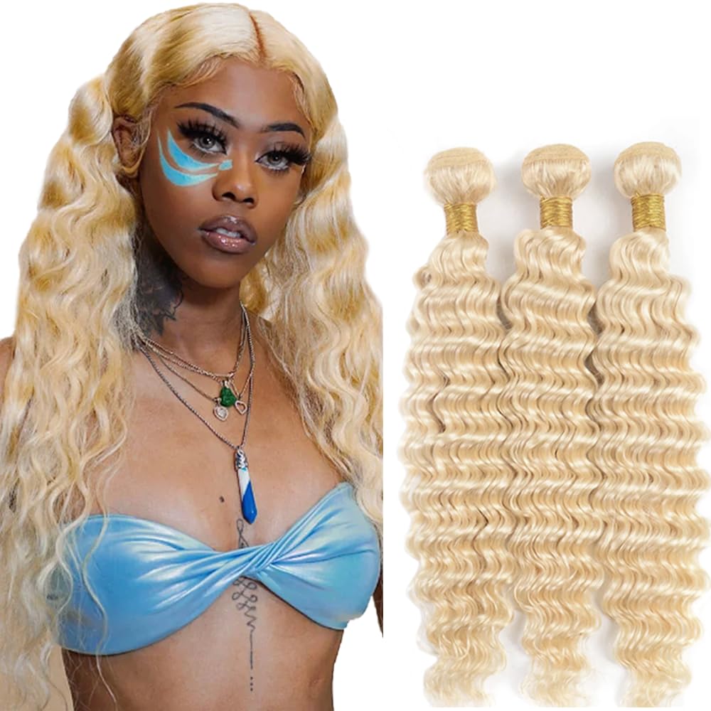 YOUNGHANN Brazilian P4/613 Body Wave Human Hair Bundles – Highlight Blonde Virgin Hair