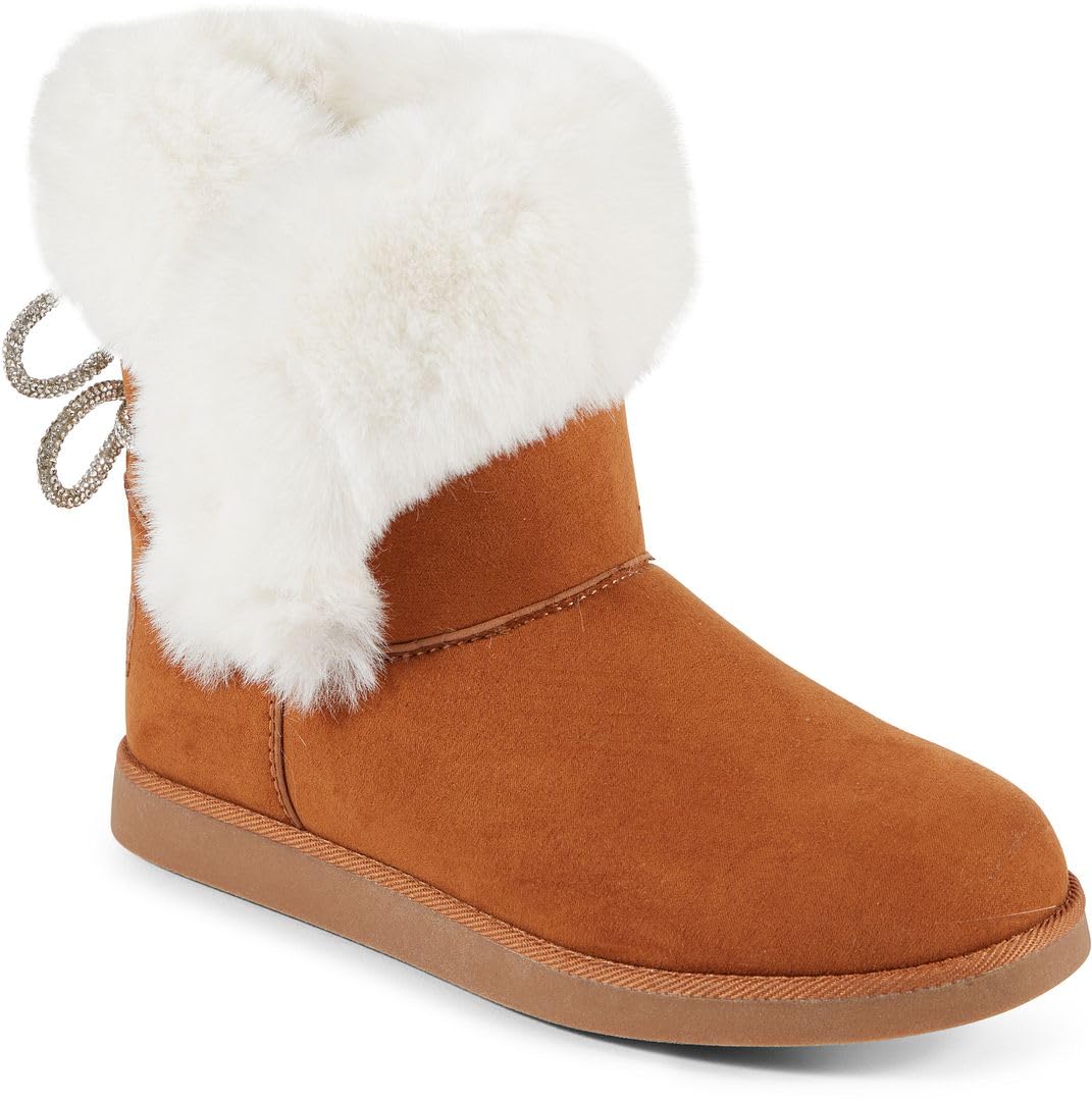 Juicy Couture Women's Slip-On Winter Snow Boots | Faux Fur Lined | Warm Fashion Booties | Sizes 5–12