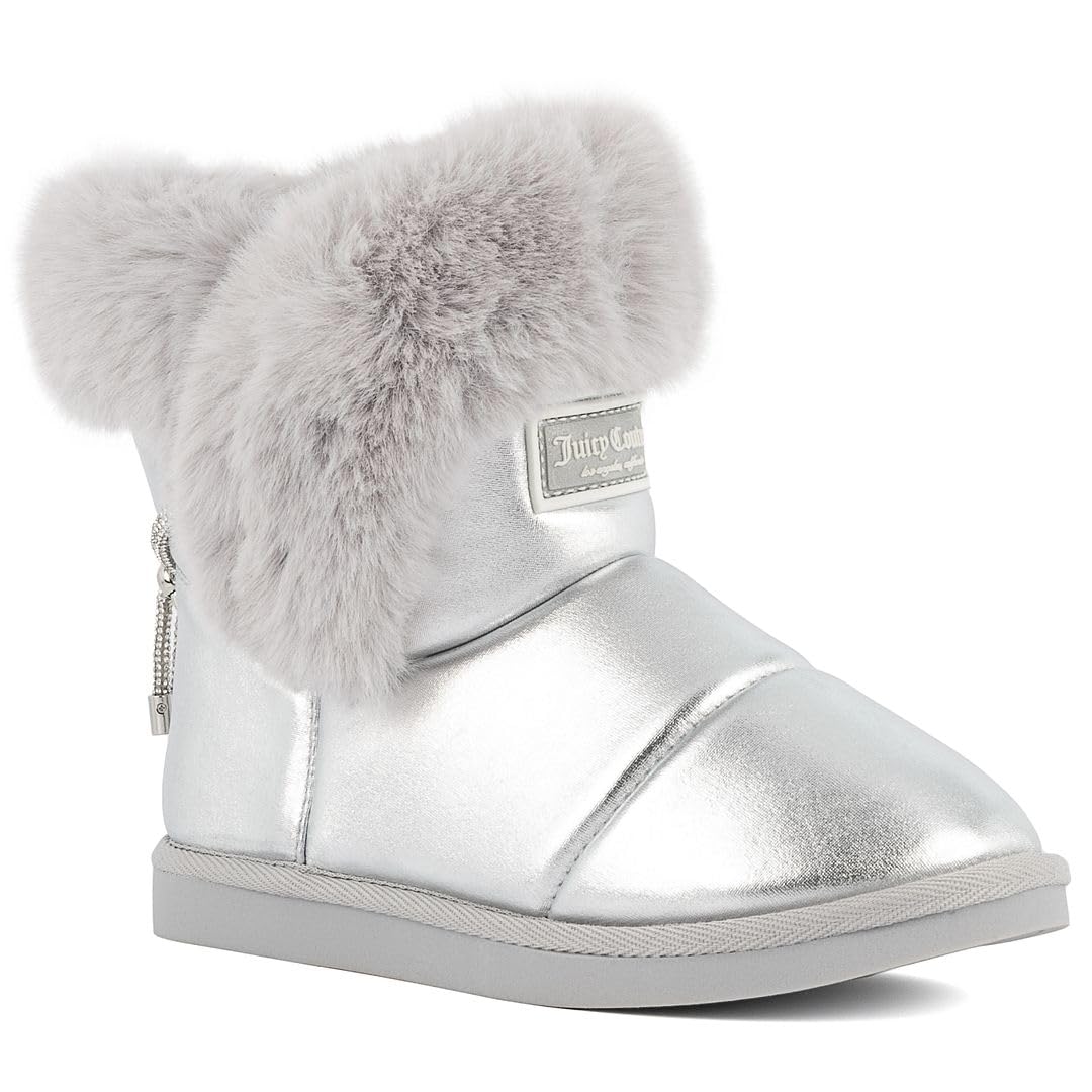 Juicy Couture Women's Slip-On Winter Snow Boots | Faux Fur Lined | Warm Fashion Booties | Sizes 5–12