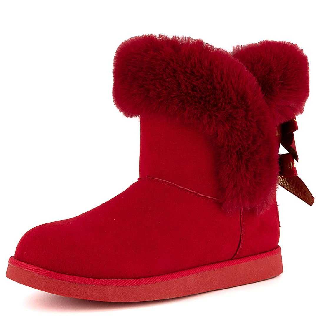 Juicy Couture Women's Slip-On Winter Snow Boots | Faux Fur Lined | Warm Fashion Booties | Sizes 5–12