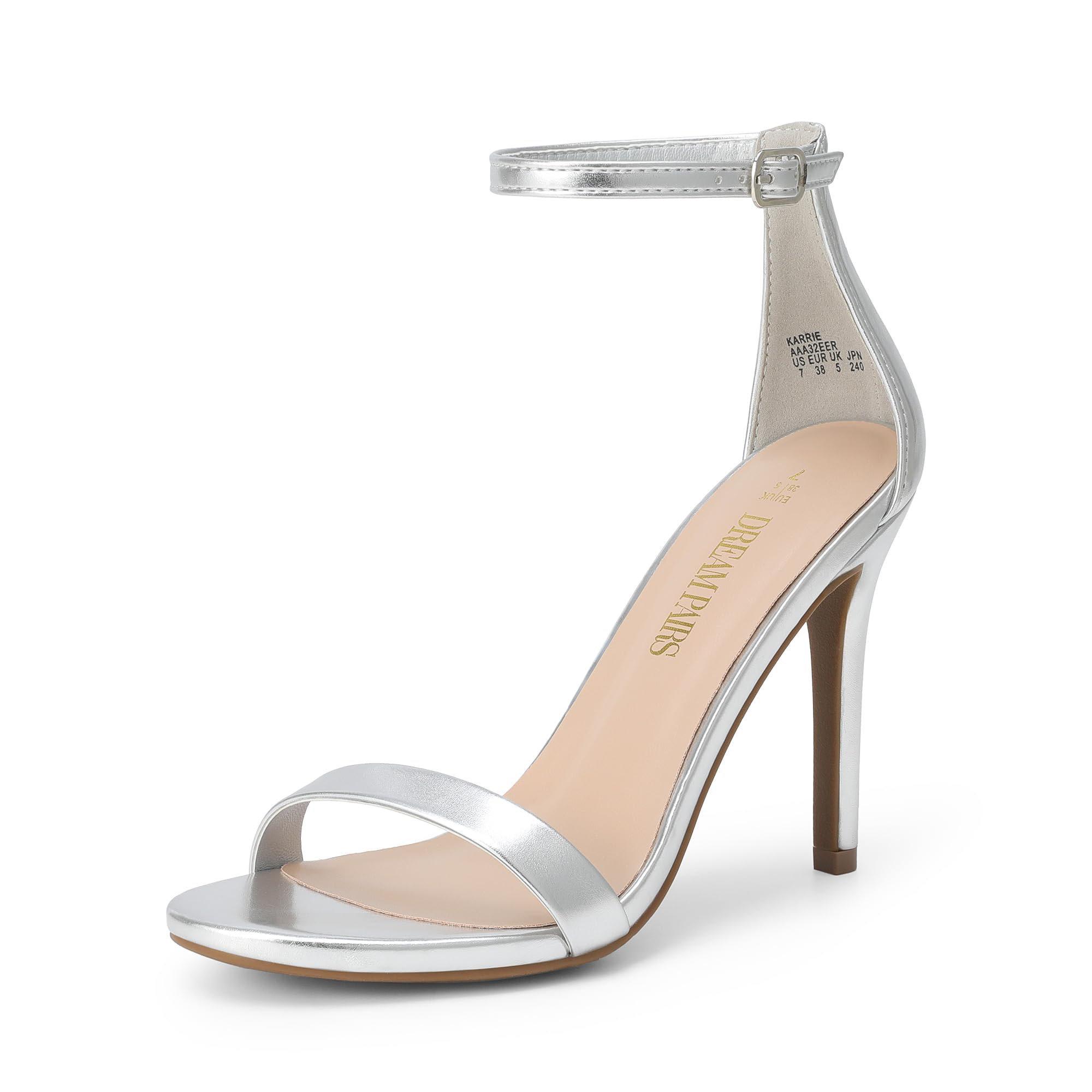 DREAM PAIRS Women's Stiletto Heels Sandals - Open Toe Ankle Strap High Heels