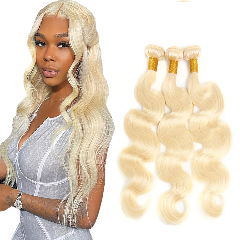 YOUNGHANN Brazilian P4/613 Body Wave Human Hair Bundles – Highlight Blonde Virgin Hair