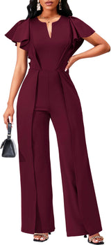 Women's Elegant Jumpsuit – Dressy Formal Long Pants Business Jumpsuit
