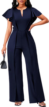 Women's Elegant Jumpsuit – Dressy Formal Long Pants Business Jumpsuit