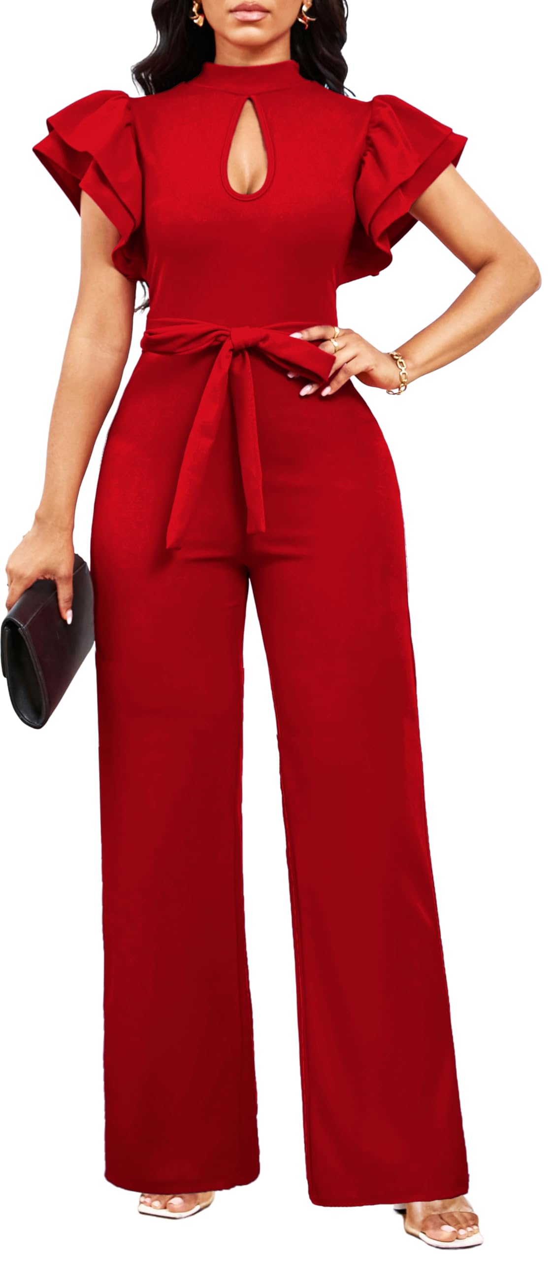 Women's Elegant Jumpsuit – Dressy Formal Long Pants Business Jumpsuit