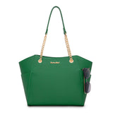 Montana West Women's Chain Top-Handle Tote Bag | Large Capacity Vegan Leather Handbag | 90-Day Warranty