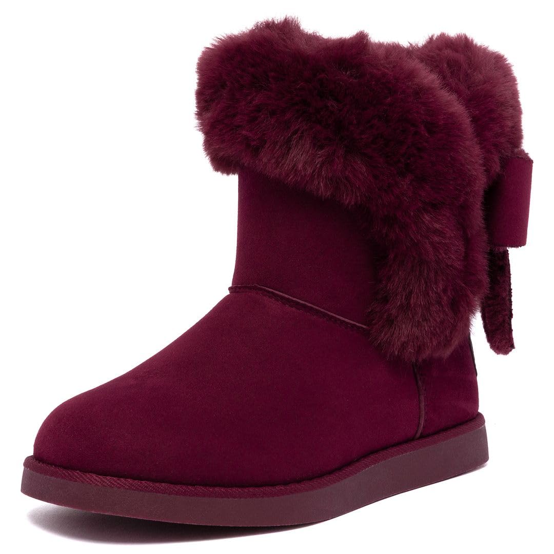 Juicy Couture Women's Slip-On Winter Snow Boots | Faux Fur Lined | Warm Fashion Booties | Sizes 5–12
