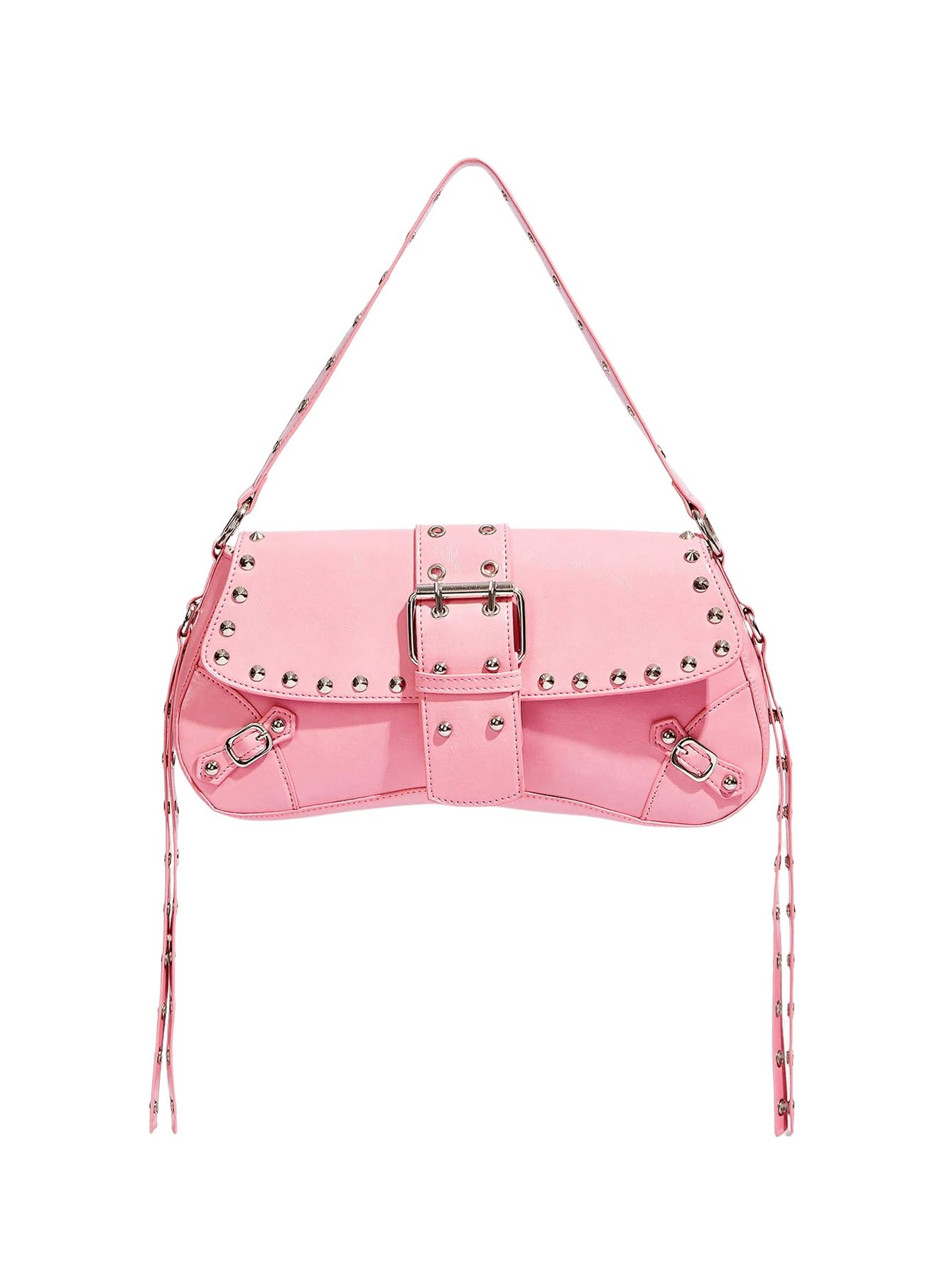 Verdusa Women's Y2K Studded Punk Shoulder Bag | Goth Faux Leather Purse | 15 Colors