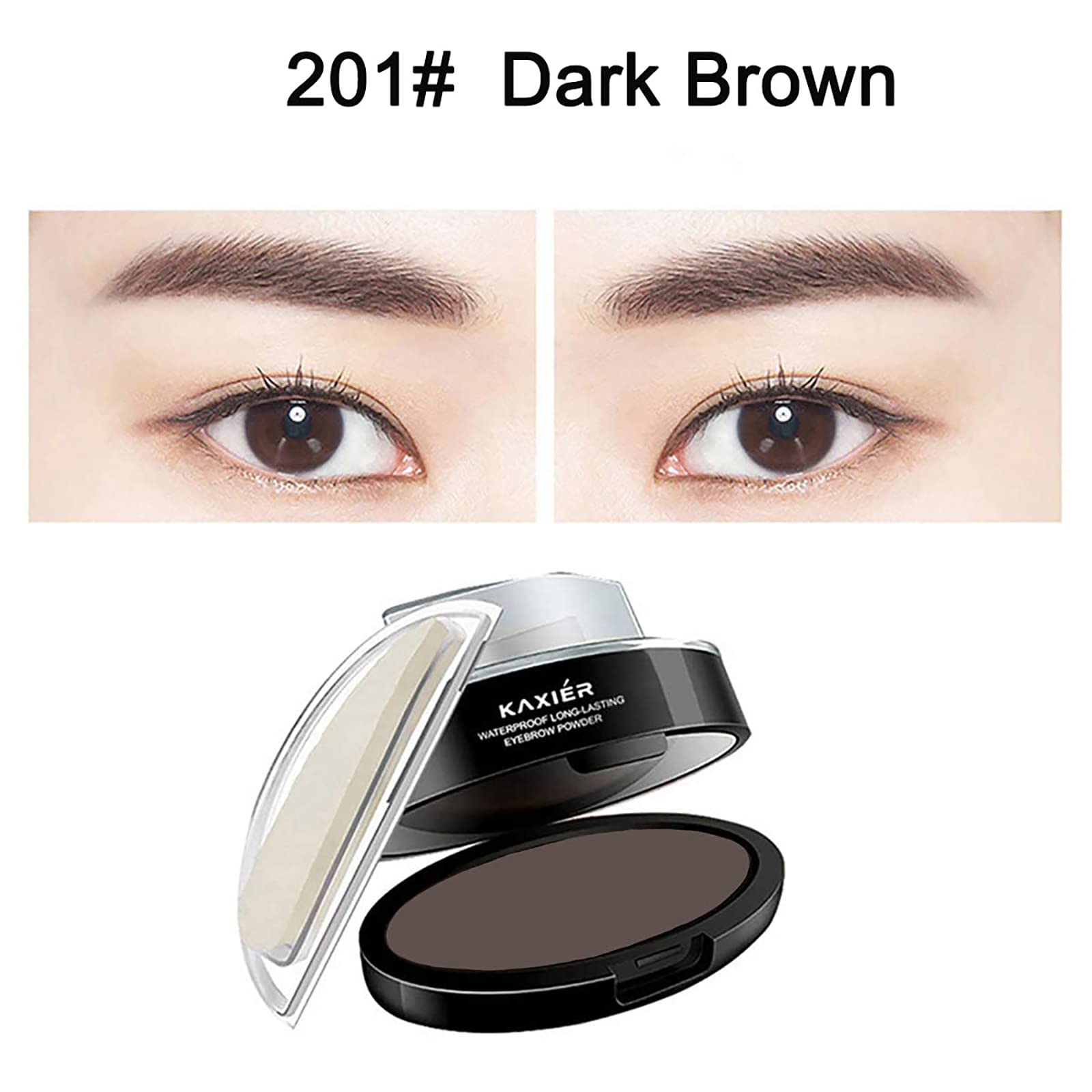 Waterproof Eyebrow Stamp Powder Kit with Stencils & Mirror