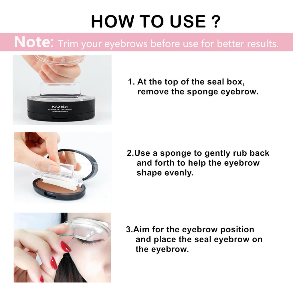 Waterproof Eyebrow Stamp Powder Kit with Stencils & Mirror