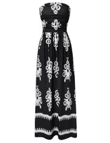 Women's Strapless Pleated Maxi Dress with Pockets