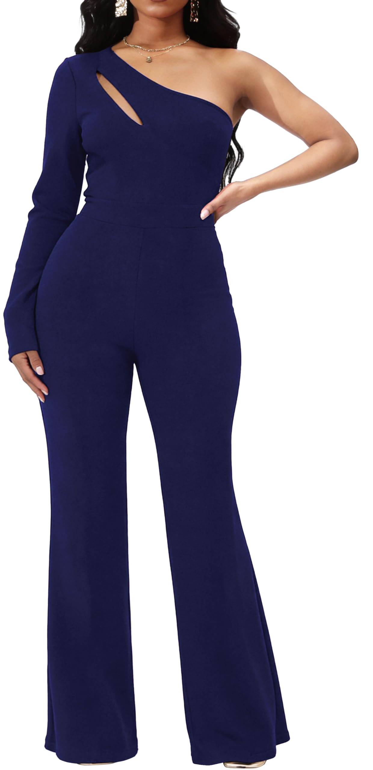 Sexy V Neck Jumpsuit for Women – Elegant Wide Leg Long Pants