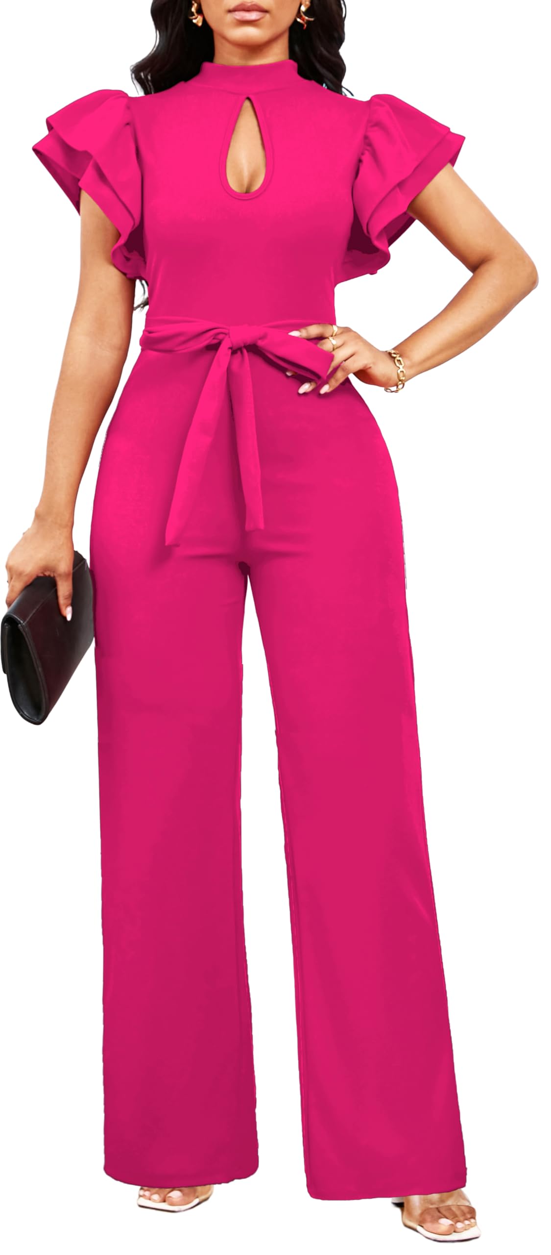 Women's Elegant Jumpsuit – Dressy Formal Long Pants Business Jumpsuit