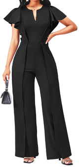 Women's Elegant Jumpsuit – Dressy Formal Long Pants Business Jumpsuit