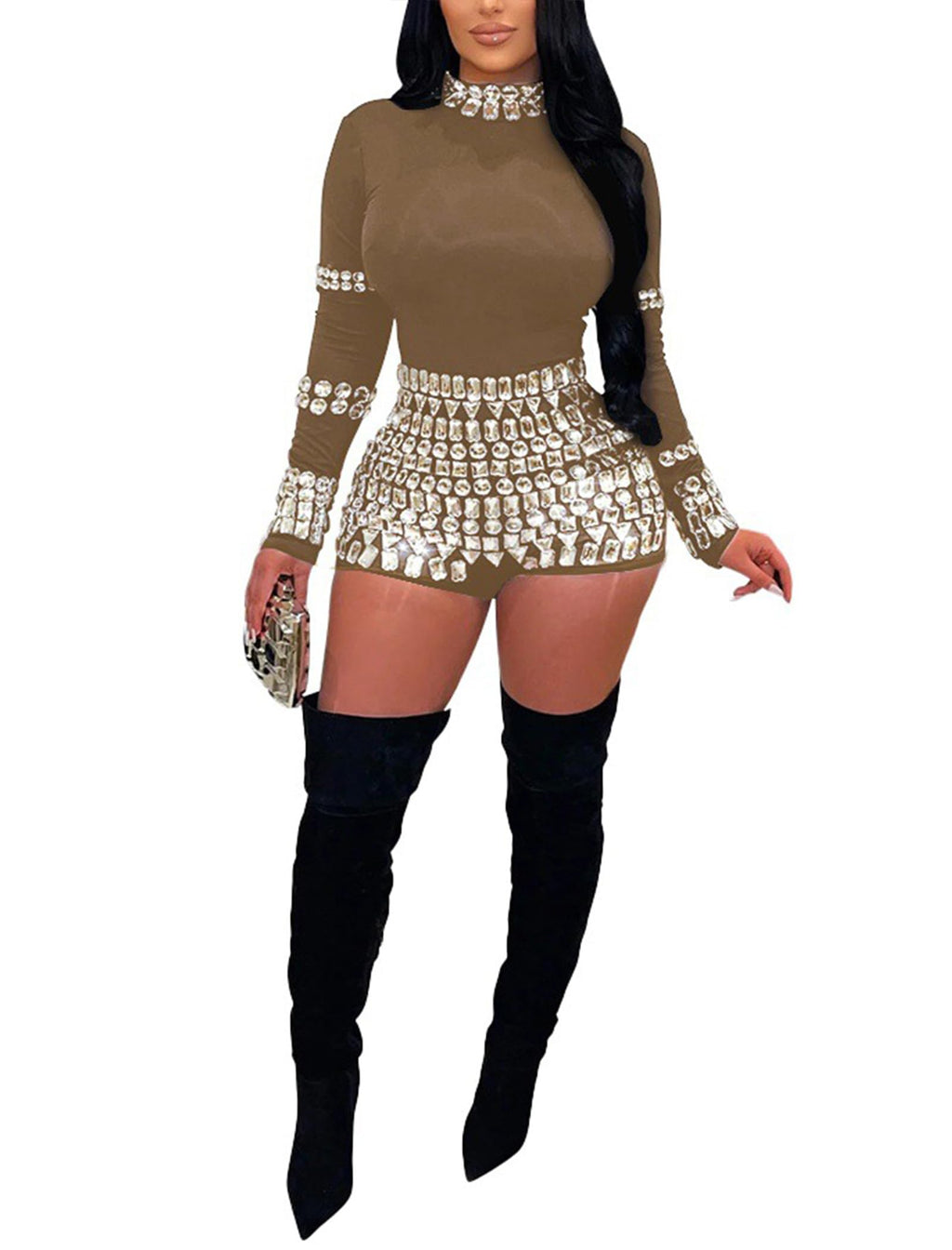 Chicyes Jumpsuits For Women One Piece Sexy Long Sleeve Birthday Outfits
