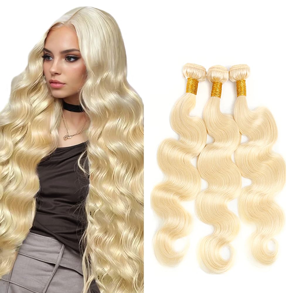 YOUNGHANN Brazilian P4/613 Body Wave Human Hair Bundles – Highlight Blonde Virgin Hair