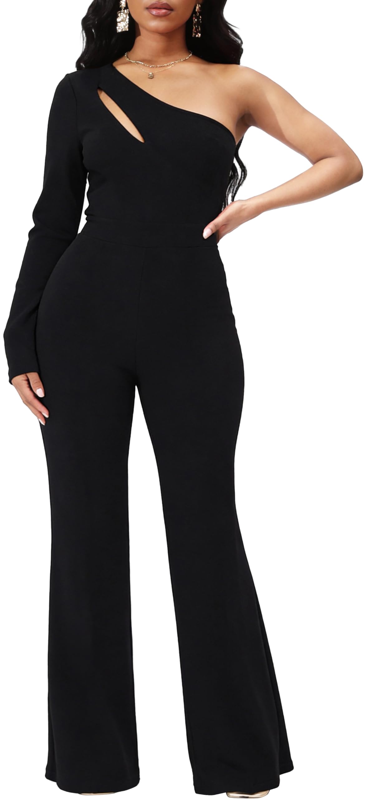 Sexy V Neck Jumpsuit for Women – Elegant Wide Leg Long Pants