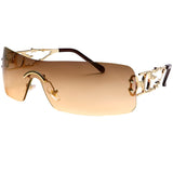 SENMARIES Rimless Y2k Sunglasses For Women Men Rectangle Vintage glasses Fashion Flame Metal Sunglass Frameless Retro Eyewear