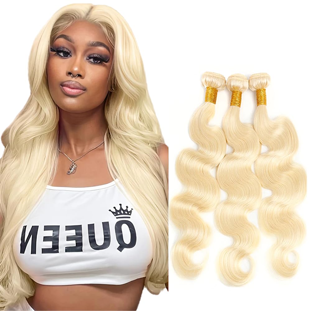 YOUNGHANN Brazilian P4/613 Body Wave Human Hair Bundles – Highlight Blonde Virgin Hair