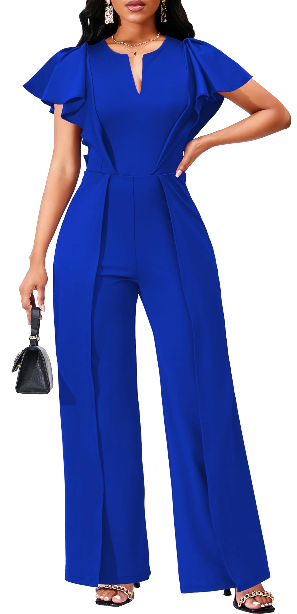 Women's Elegant Jumpsuit – Dressy Formal Long Pants Business Jumpsuit