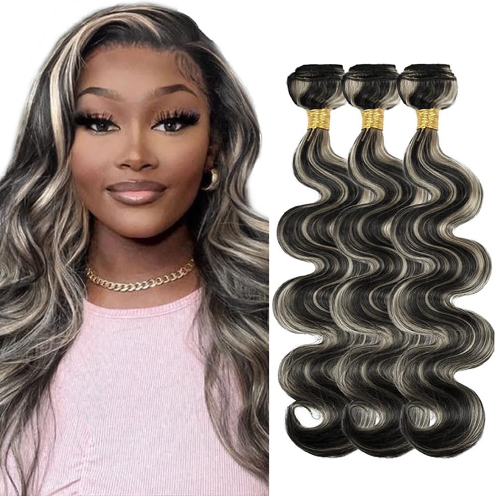 YOUNGHANN Brazilian P4/613 Body Wave Human Hair Bundles – Highlight Blonde Virgin Hair