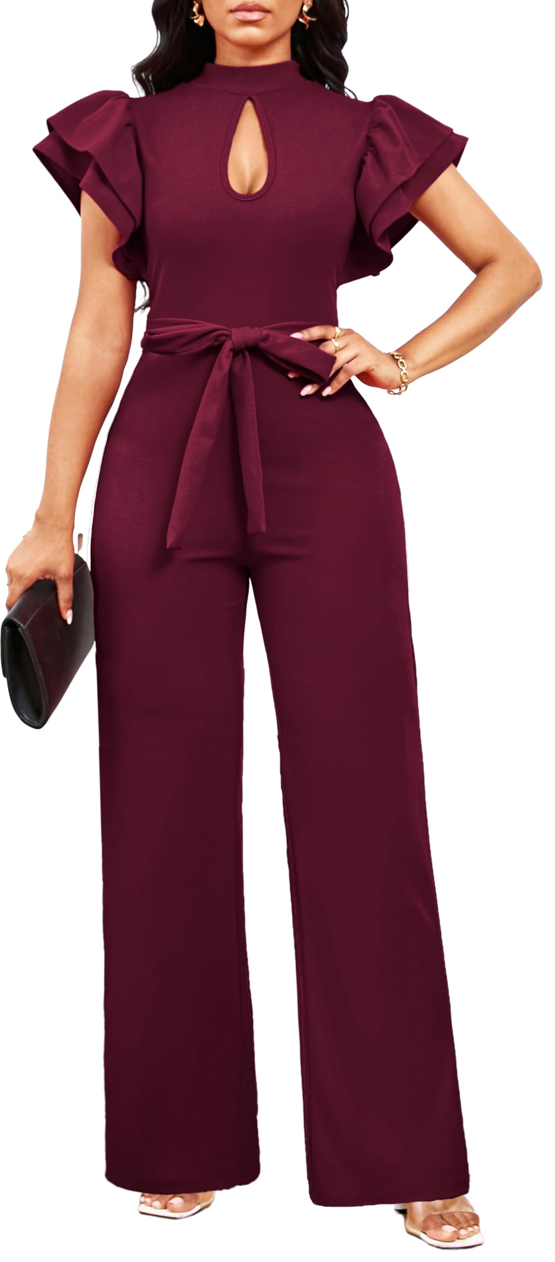 Women's Elegant Jumpsuit – Dressy Formal Long Pants Business Jumpsuit