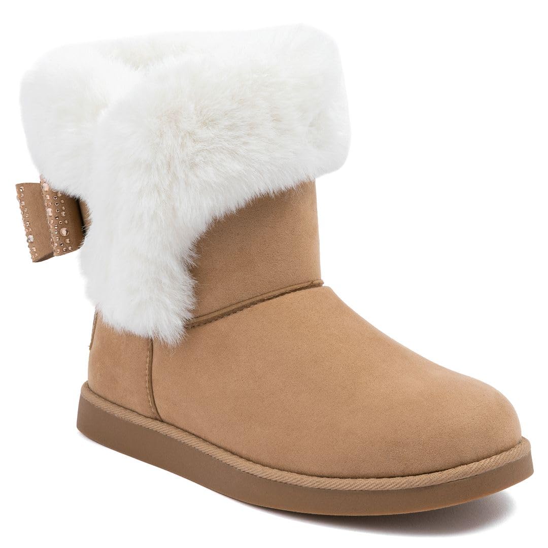 Juicy Couture Women's Slip-On Winter Snow Boots | Faux Fur Lined | Warm Fashion Booties | Sizes 5–12