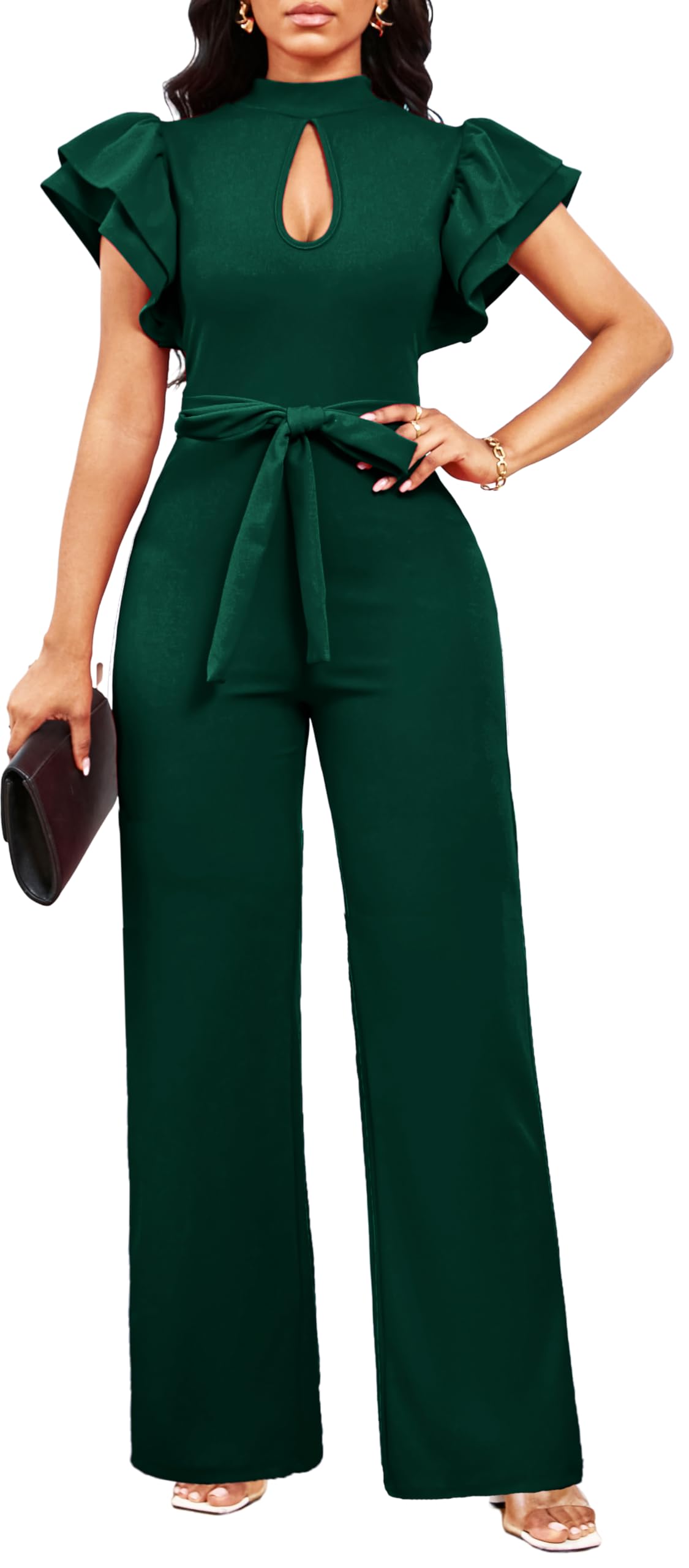 Women's Elegant Jumpsuit – Dressy Formal Long Pants Business Jumpsuit