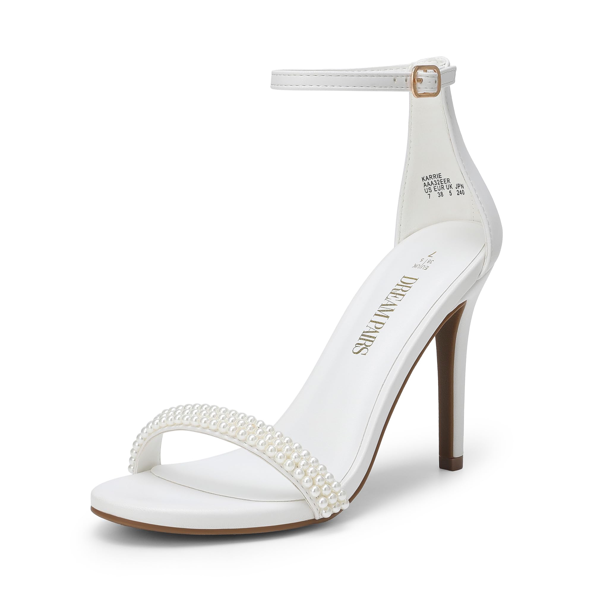 DREAM PAIRS Women's Stiletto Heels Sandals - Open Toe Ankle Strap High Heels