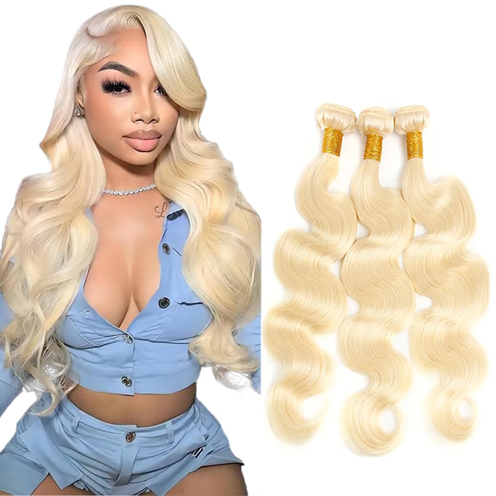 YOUNGHANN Brazilian P4/613 Body Wave Human Hair Bundles – Highlight Blonde Virgin Hair
