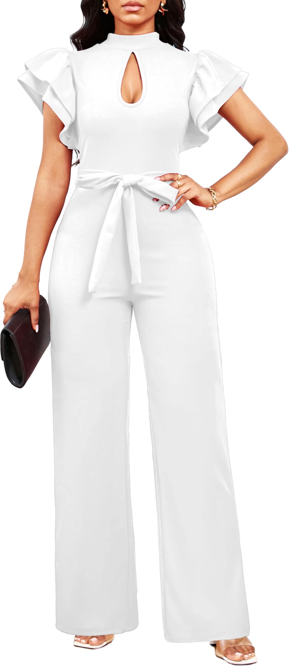 Women's Elegant Jumpsuit – Dressy Formal Long Pants Business Jumpsuit