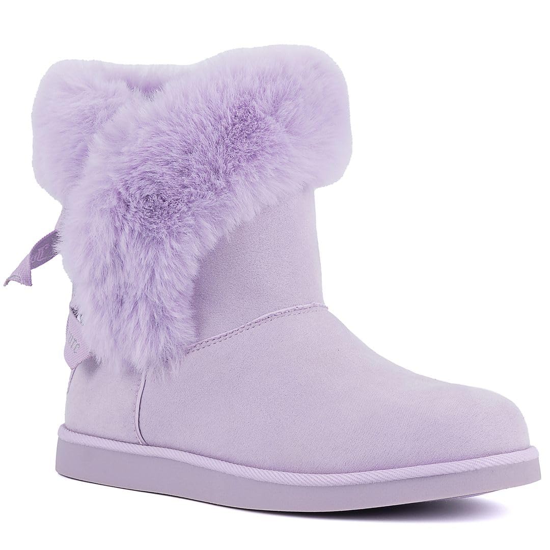 Juicy Couture Women's Slip-On Winter Snow Boots | Faux Fur Lined | Warm Fashion Booties | Sizes 5–12
