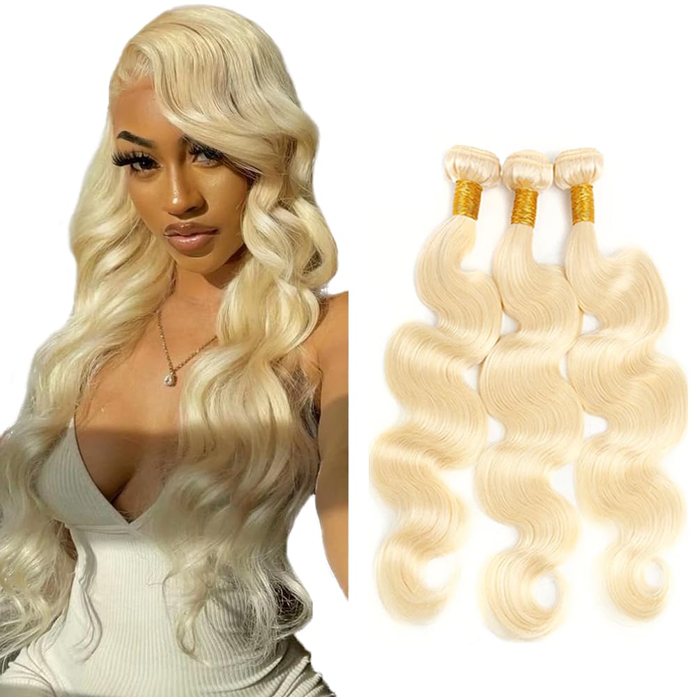 YOUNGHANN Brazilian P4/613 Body Wave Human Hair Bundles – Highlight Blonde Virgin Hair