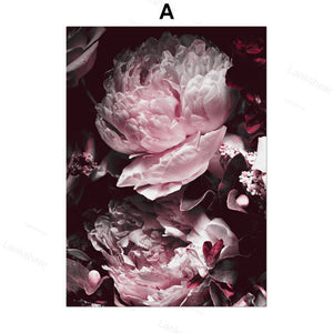 Peony Flower Wall Art – Modern Oil Canvas Painting (No Frame) - Dazzling Beauty Solution
