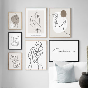 Body Art Canvas Poster – Modern Geometric Wall Art for Sofa or Bedroom - Dazzling Beauty Solution
