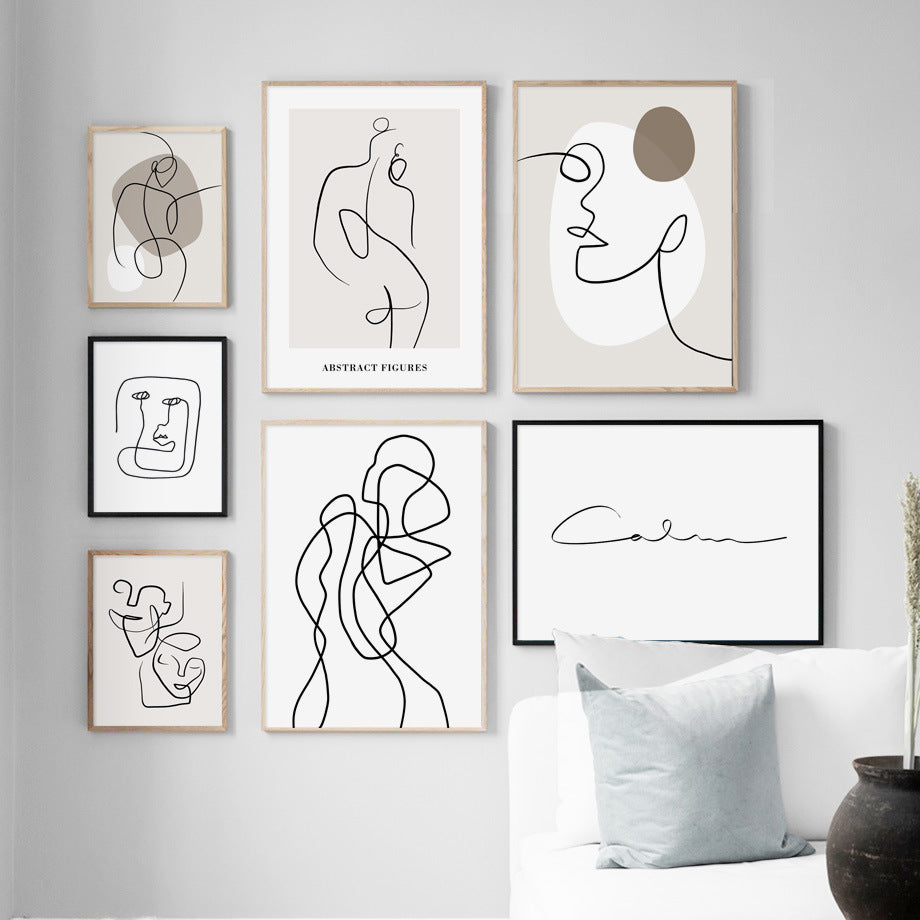 Body Art Canvas Poster – Modern Geometric Wall Art for Sofa or Bedroom - Dazzling Beauty Solution