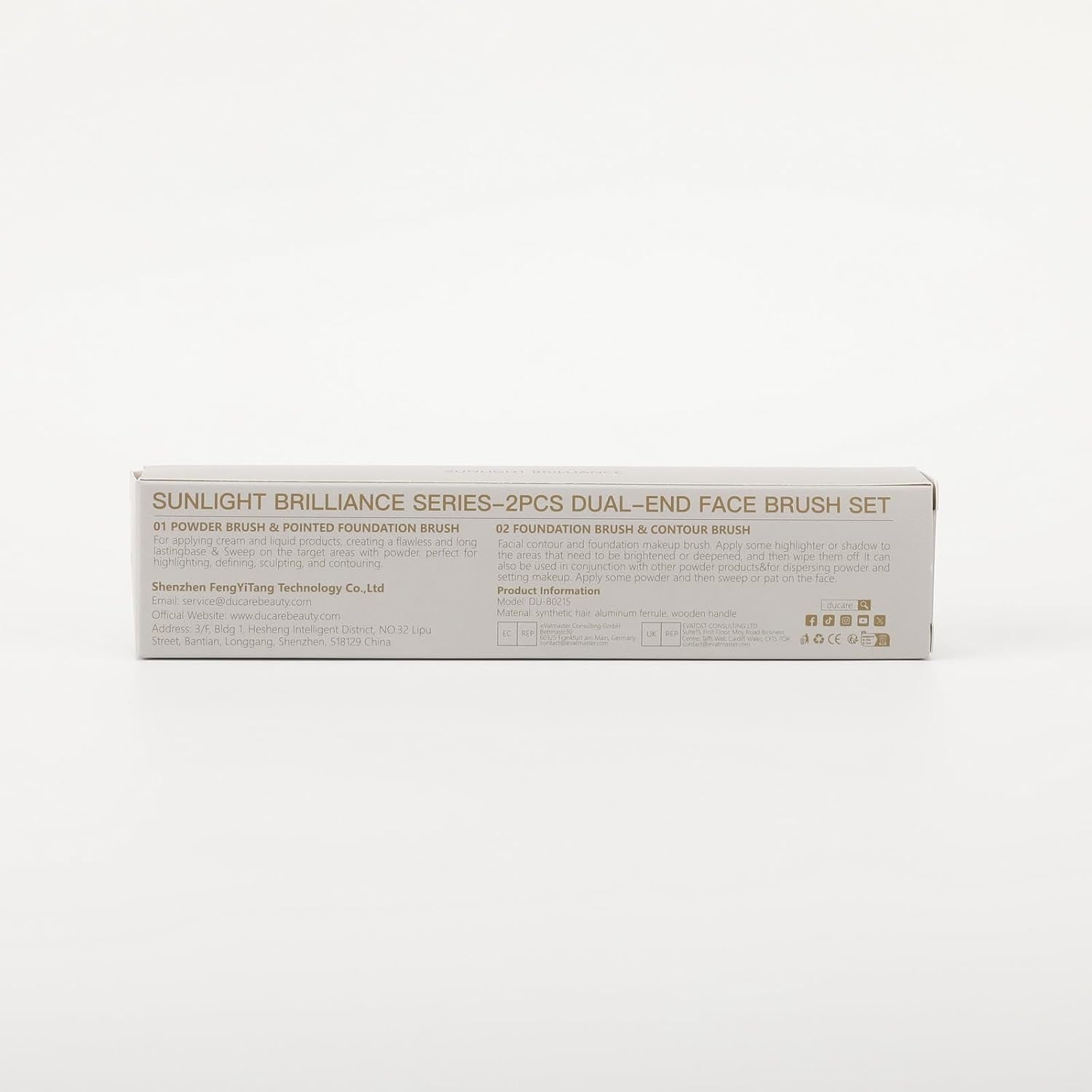 Makeup Brushes Duo End Foundation Contour Powder and Buffer Brush Bronzer Double Makeup Brush Set 2Pcs White