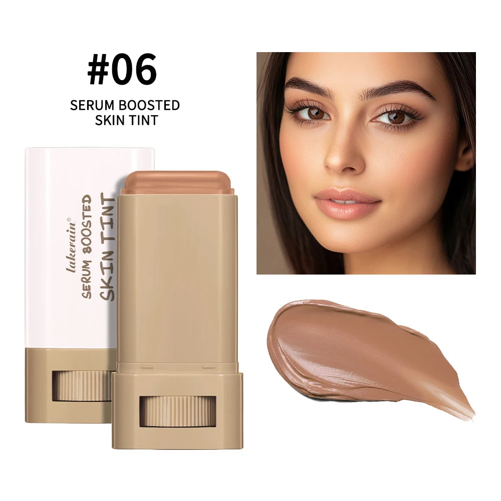 Foundation Tint Stick Balm Serum Boosted Skin Tint Moisturizing Silky Texture Foundation Stick Plumper Travel 6 Colors Stick Ma