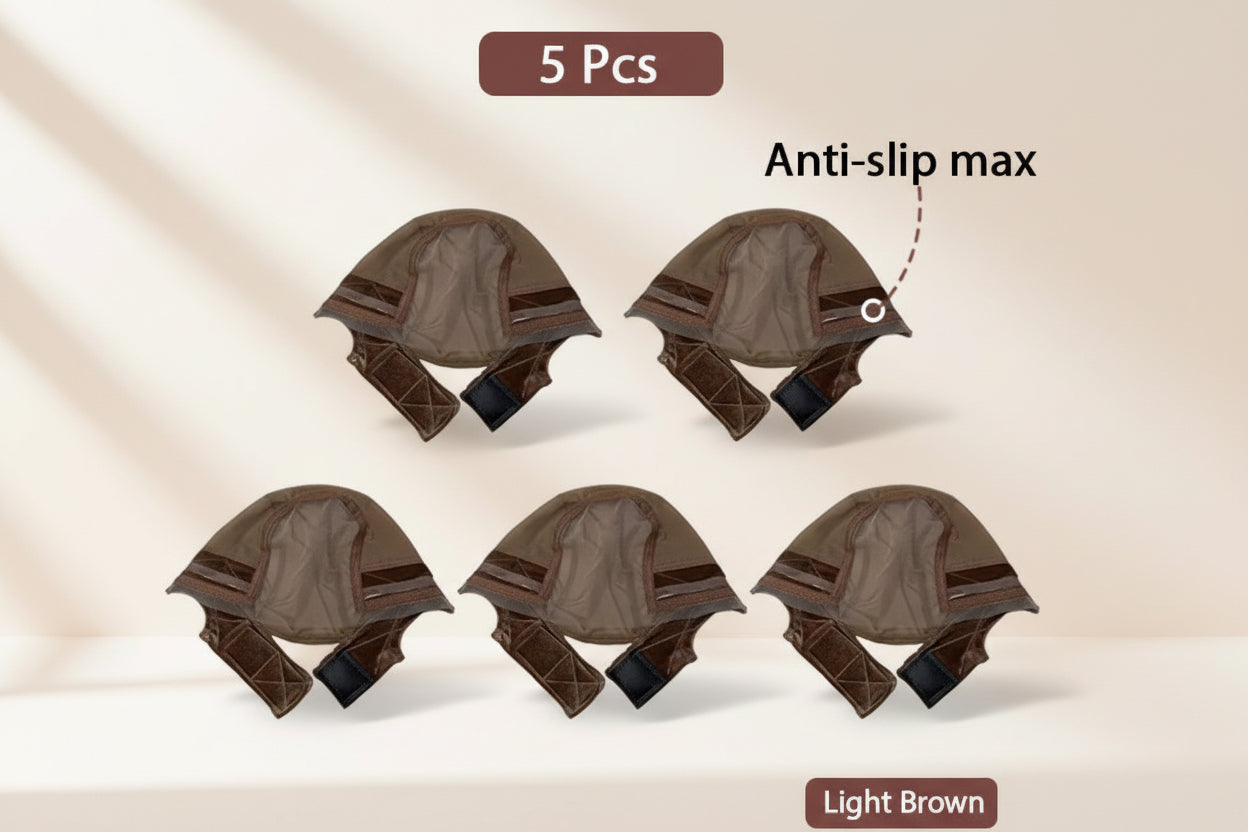 3-Piece Anti-Slip Wig Cap Set – Available in Black, Light, or Brown - Dazzling Beauty Solution