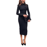 Women’s Hip Skirt Set – Elegant Polyester Outfit Black - Dazzling Beauty Solution