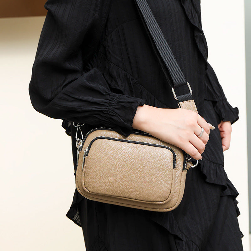 Trendy Multi-Layer Leather Crossbody – Small Square Bag (5 Colors) - Dazzling Beauty Solution