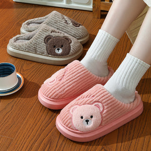 EVA Thick-soled Cotton Slippers Cartoon Bear Plush Cotton Slippers - Dazzling Beauty Solution