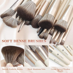 22-Piece Pro Makeup Brush Set with Case & Remover Pads