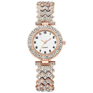 Fashion Jewelry 2pcs Luxury Fashion Women Watch Set Silver Strap Ladies Quartz Wristwatch Alloy Bracelet For Ladies Jewelry Set Clock Gift - Dazzling Beauty Solution