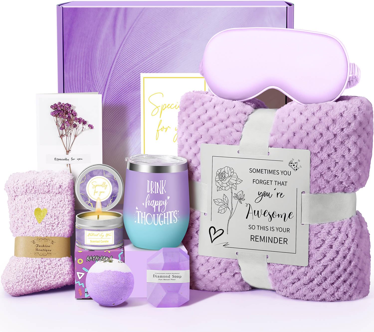 Women's Luxury Spa Self-Care Gift Basket – Birthday, Mother's Day & Get Well Gift Set