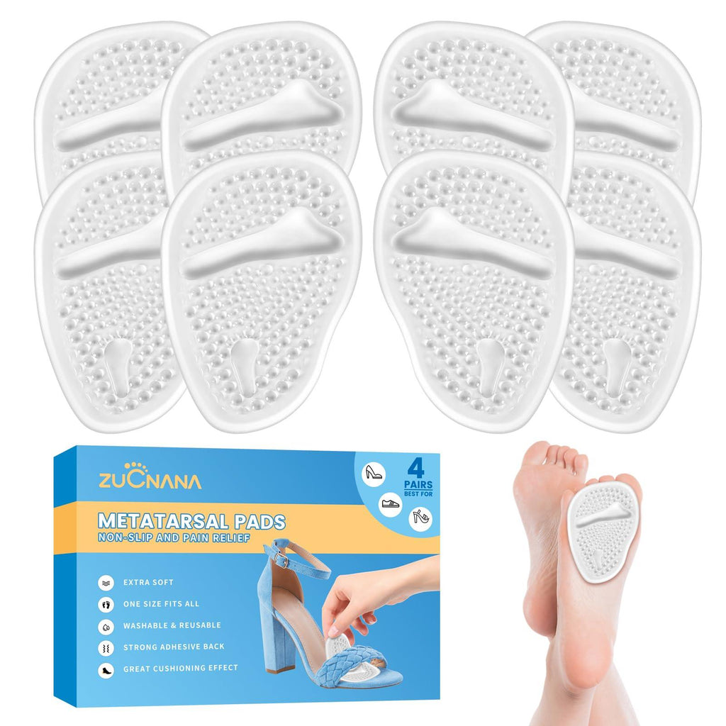 Metatarsal Pads for Women – Ball of Foot Cushions for Pain Relief, Reusable Medical-Grade Silicone Shoe Inserts