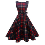 Women's Boatneck Sleeveless Swing Vintage 1950s Cocktail Dress