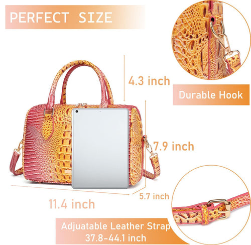 Women's Crocodile-Embossed Tote Bag | Vegan Leather Crossbody Purse | 23 Colors