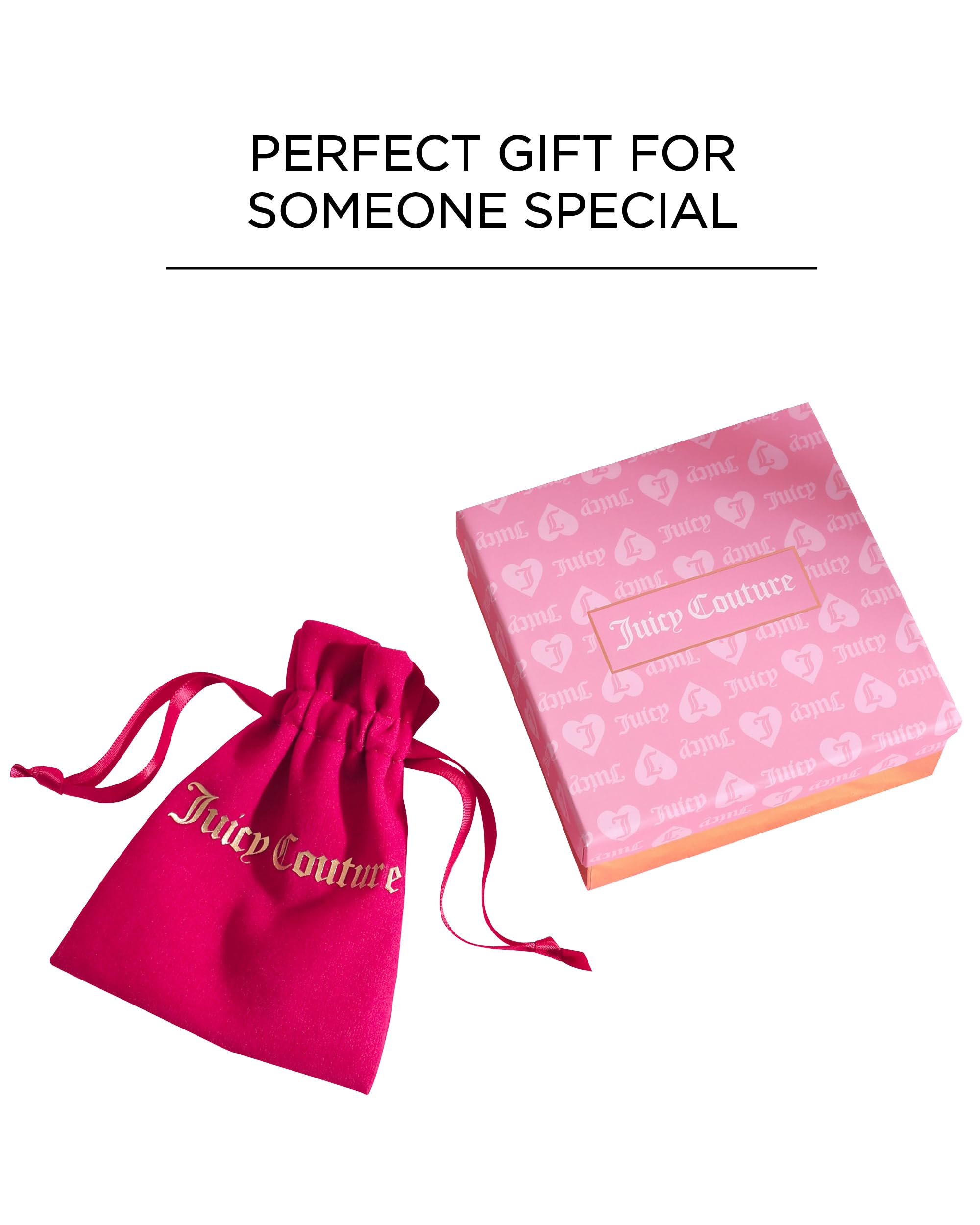 Juicy Couture Gold-Tone Logo Heart Pendant Necklace for Women