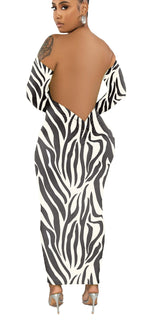 New-Women's Off Shoulder Long Sleeve Bodycon Maxi Dress - Sexy Backless Party Dress